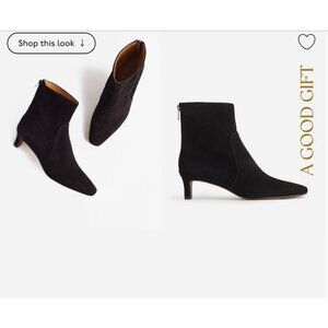 Madewell Womens $198 The Dimes Kitten Heel Boot Size 8.5 NR863 Suede Black